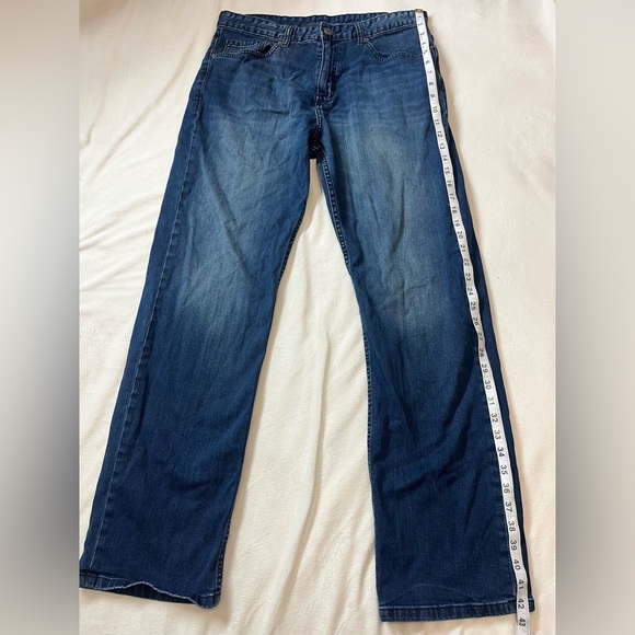 Calvin Klein Jeans Men's Deep Blue Relaxed Straight Jeans W34 L32 - Picture 5 of 13